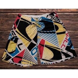 O’neill Men Surfing Swim Board Water Shorts Multicolor‎ Colorful Pockets Size 38